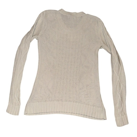 Fisherman Gap Sweater Womens Sz S Ivory Cable Knit Pullover Crew Neck L/S chunky - Picture 7 of 7